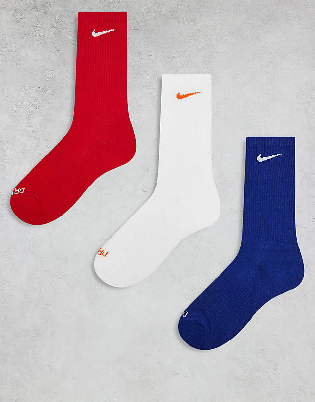 asos Nike Training Everyday Cushioned 3 pack socks in multi