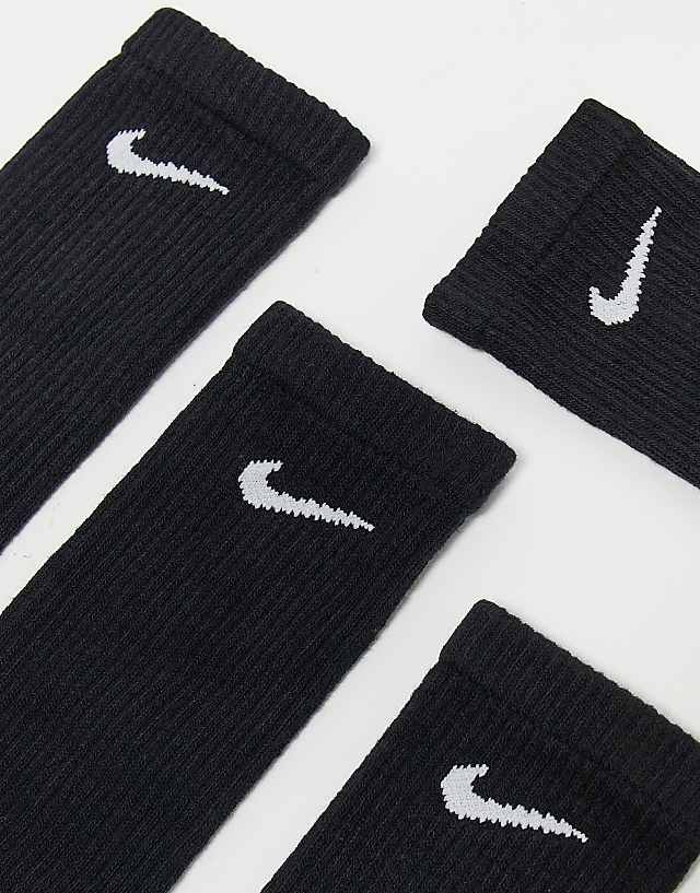 Asos Nike Training Everyday Cushioned Plus 3 Pack Crew Socks In Black