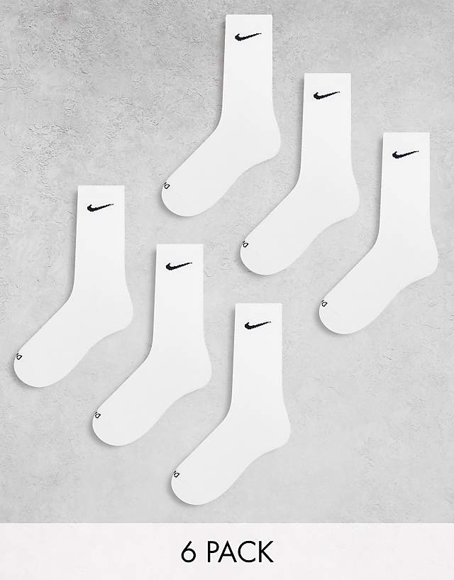 asos Nike Training Everyday Cushioned Plus 6 pack crew socks in white