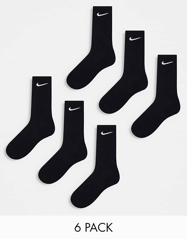 asos Nike Training Everyday Cushioned Plus 6 pack crew socks in black