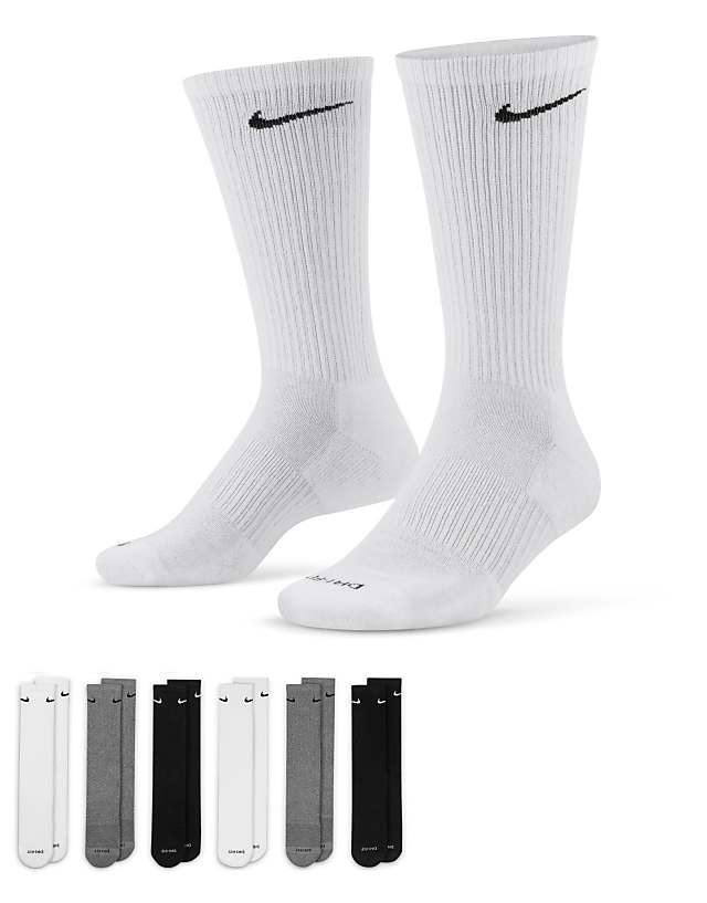 asos Nike Training Everyday Cushioned Plus 6 pack crew socks in multi