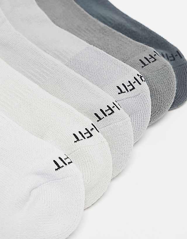 Asos Nike Training Everyday Cushioned Plus 6 Pack Trainer Socks In Grey