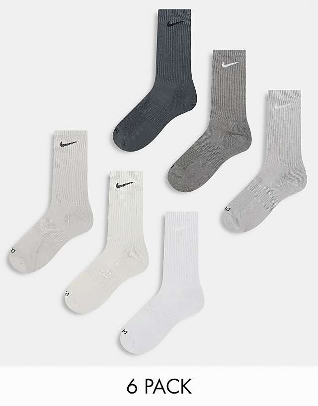 asos Nike Training Everyday Cushioned Plus 6 pack trainer socks in grey