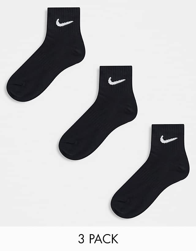 asos Nike Training Everyday Lightweight 3 pack ankle socks in black