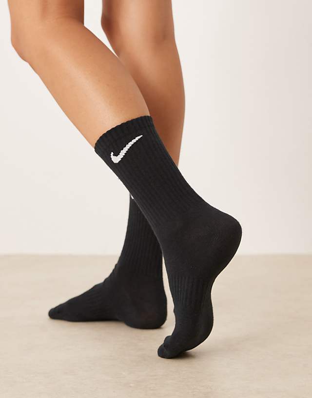 Asos Nike Training Everyday Lightweight 3 Pack Crew Socks In Black