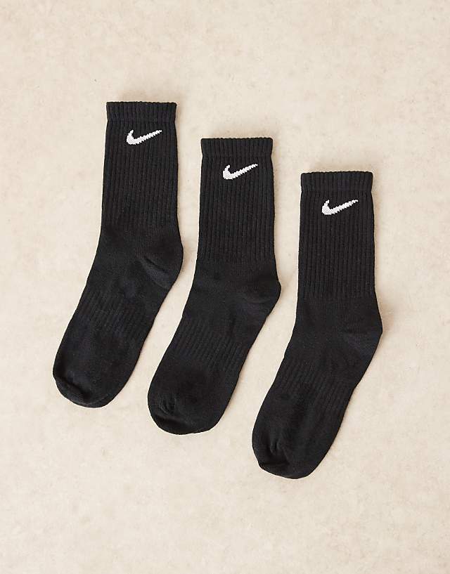 asos Nike Training Everyday Lightweight 3 pack crew socks in black