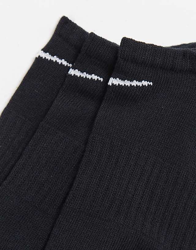 Asos Nike Training Everyday Lightweight 3 Pack No Show Socks In Black