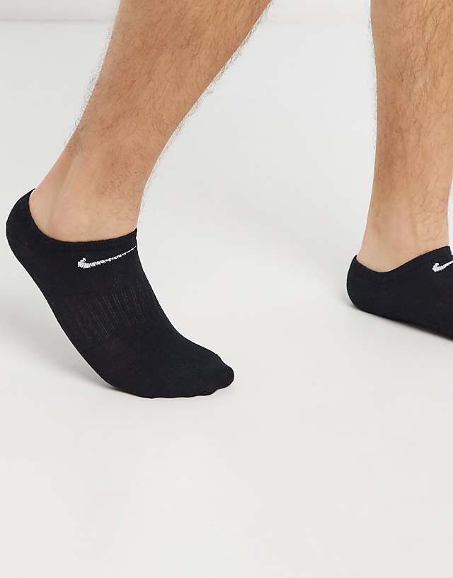 Asos Nike Training Everyday Lightweight 3 Pack No Show Socks In Black