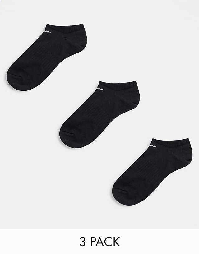 asos Nike Training Everyday Lightweight 3 pack no show socks in black