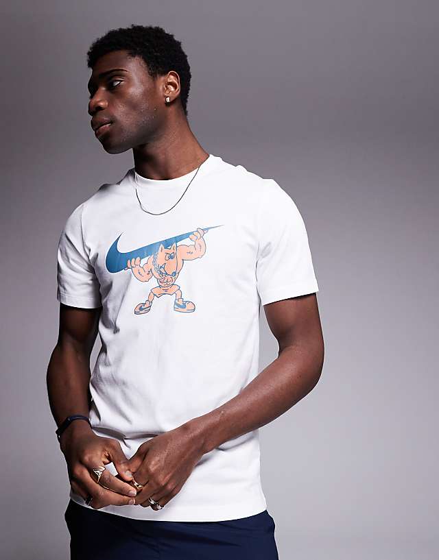 Asos Nike Training Gym Dog Graphic T-shirt In White