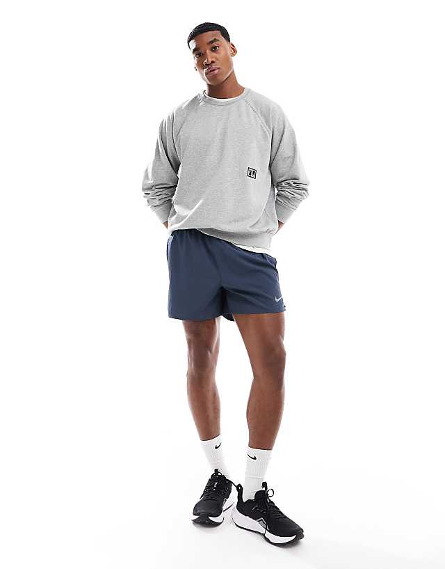 Asos Nike Training Heritage Dri-FIT Fleece Sweatshirt In Grey