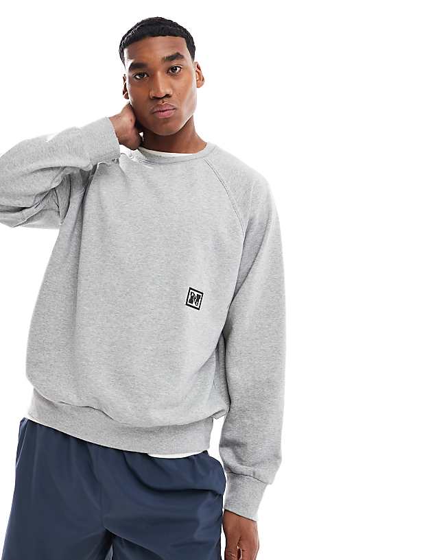 asos Nike Training Heritage Dri-FIT fleece sweatshirt in grey