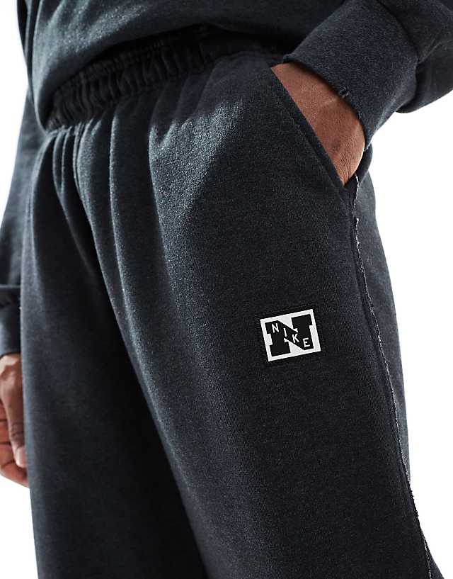 Asos Nike Training Heritage Fleece Joggers In Black