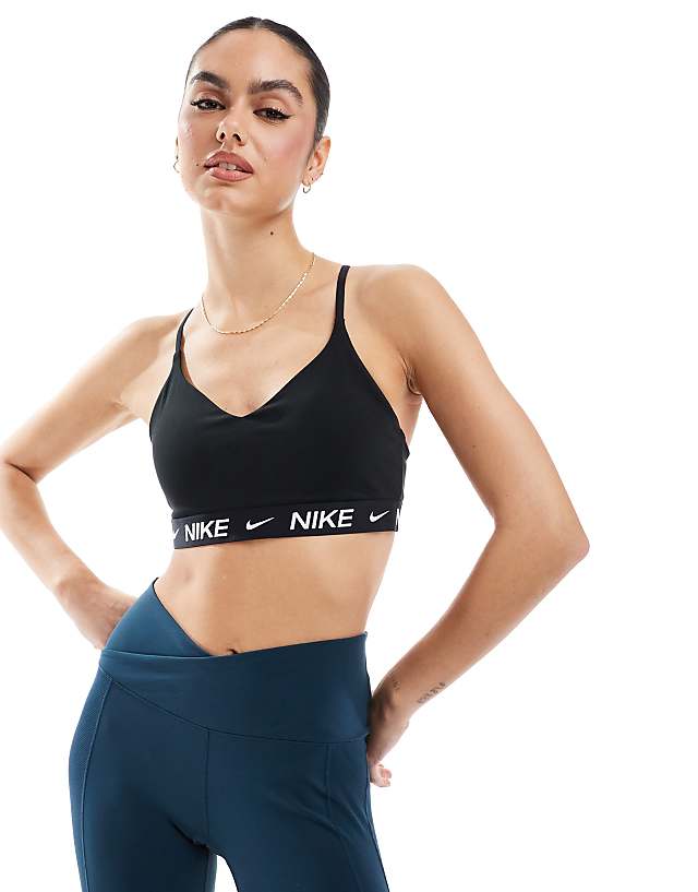 asos Nike Training Indy Dri-FIT light support sport bra in black
