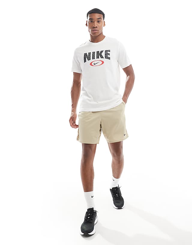 Asos Nike Training Oval Swoosh Graphic T-shirt In White