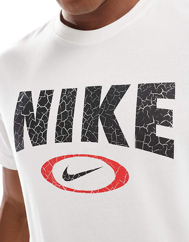 Asos Nike Training Oval Swoosh Graphic T-shirt In White