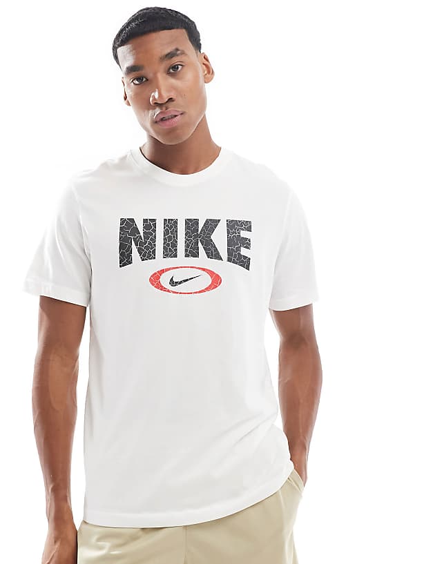 asos Nike Training oval swoosh graphic t-shirt in white