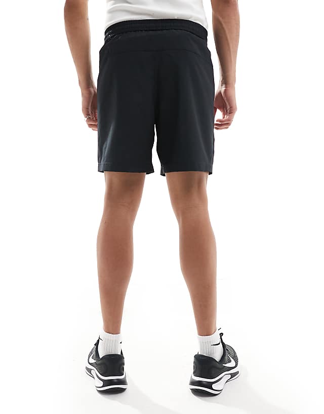 Asos Nike Training Swoosh Graphic 7 Inch Shorts In Black