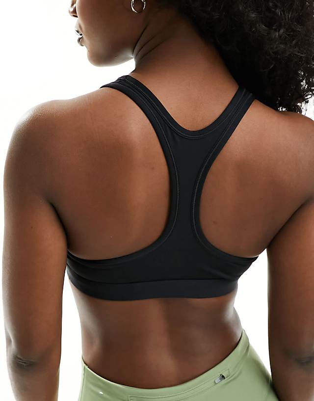 Asos Nike Training Swoosh Light Support Sports Bra In Black