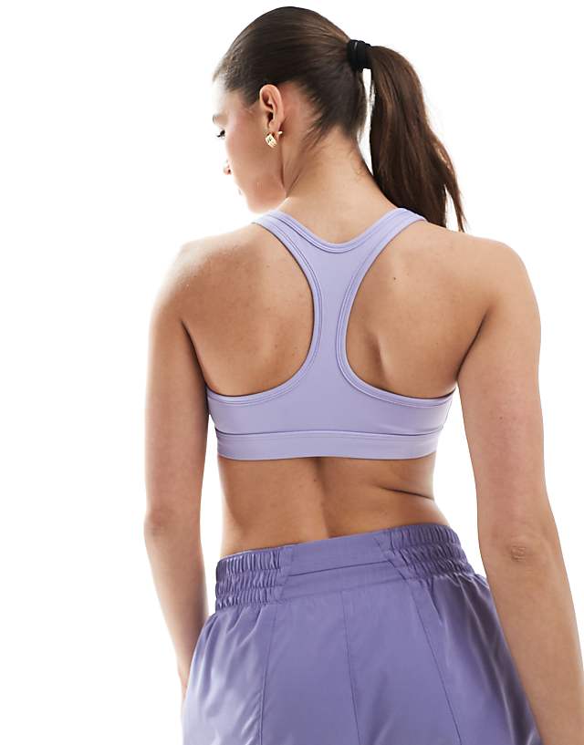 Asos Nike Training Swoosh Light Support Sports Bra In Lilac