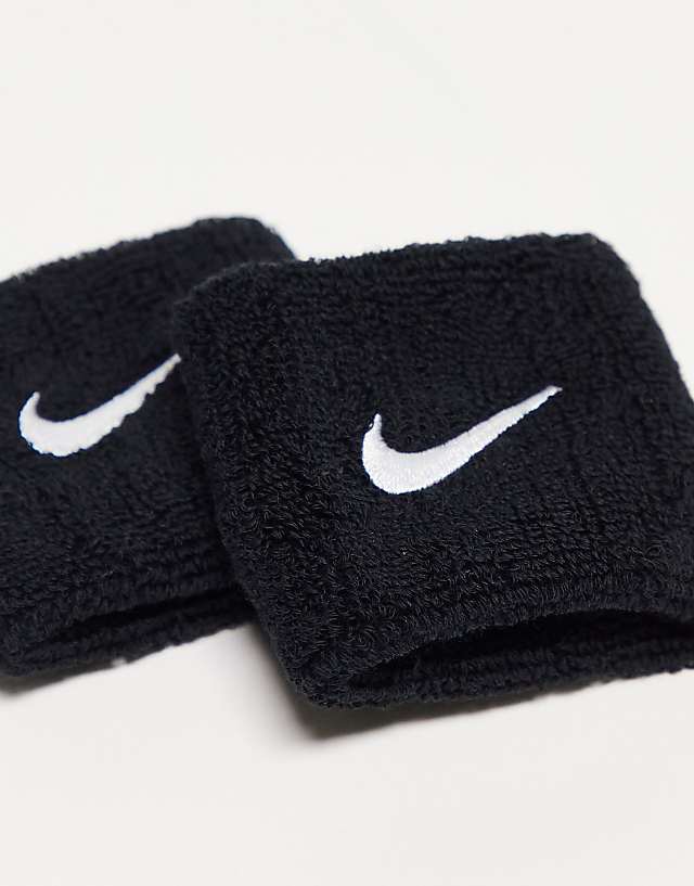 Asos Nike Training Swoosh Unisex Wristbands In Black