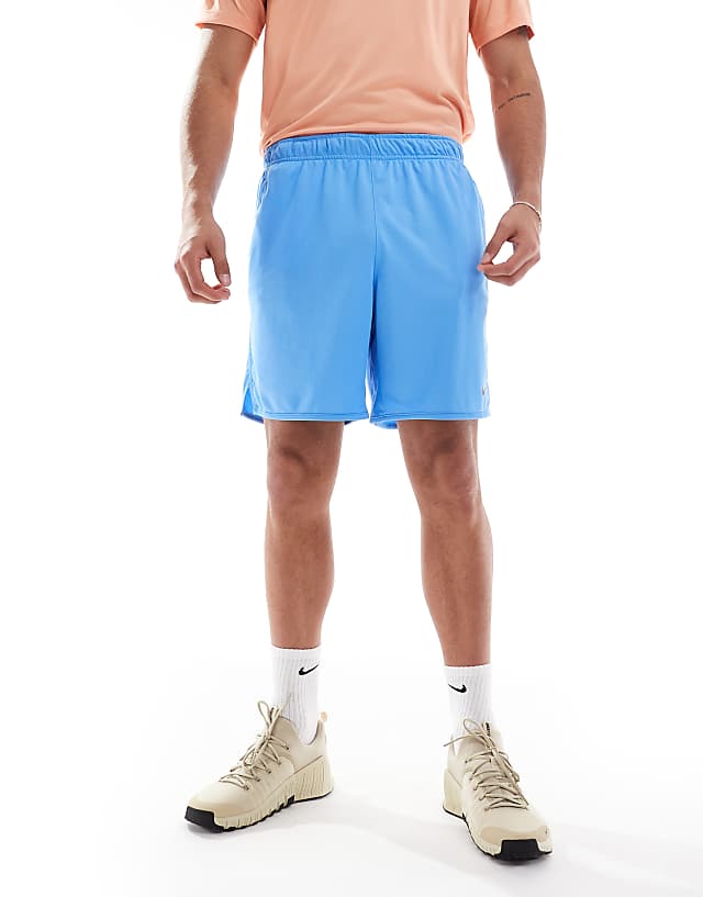 Asos Nike Training Totality Dri-FIT Knit 7inch Shorts In Blue