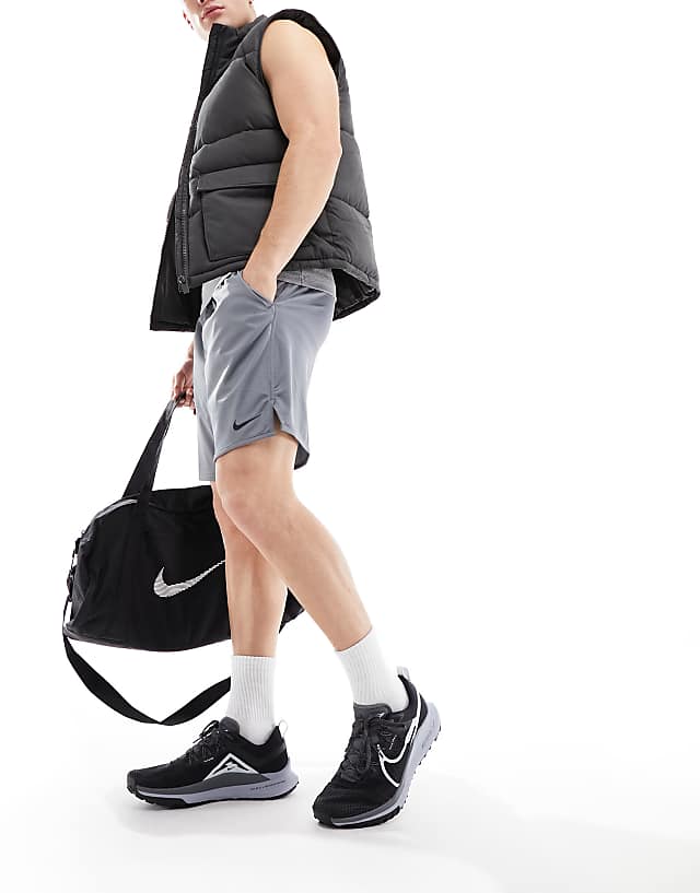 Asos Nike Training Totality Dri-FIT Knitted 7 Inch Shorts In Grey