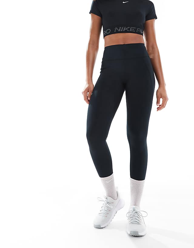Asos Nike Training Universa Dri-FIT High Waisted 7/8 Pocket Leggings In Black