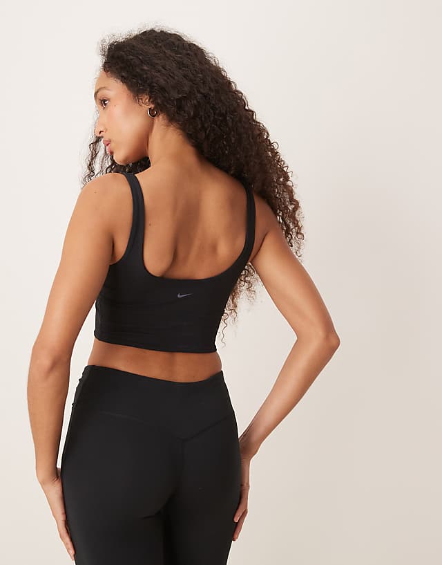 Asos Nike Training Zenvy Dri-FIT Ribbed Light Support Sports Bra In Black