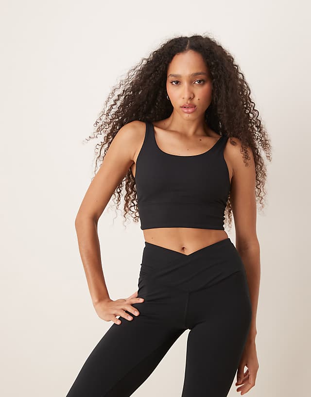 asos Nike Training Zenvy Dri-FIT ribbed light support sports bra in black