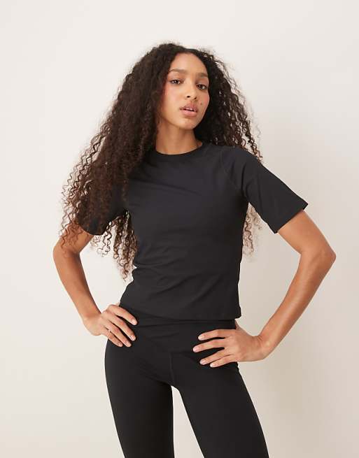 asos Nike Training Zenvy Dri-FIT ribbed top in black
