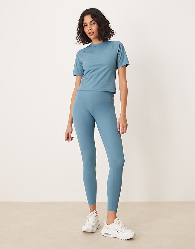 Asos Nike Training Zenvy Dri-FIT Ribbed Top In Blue