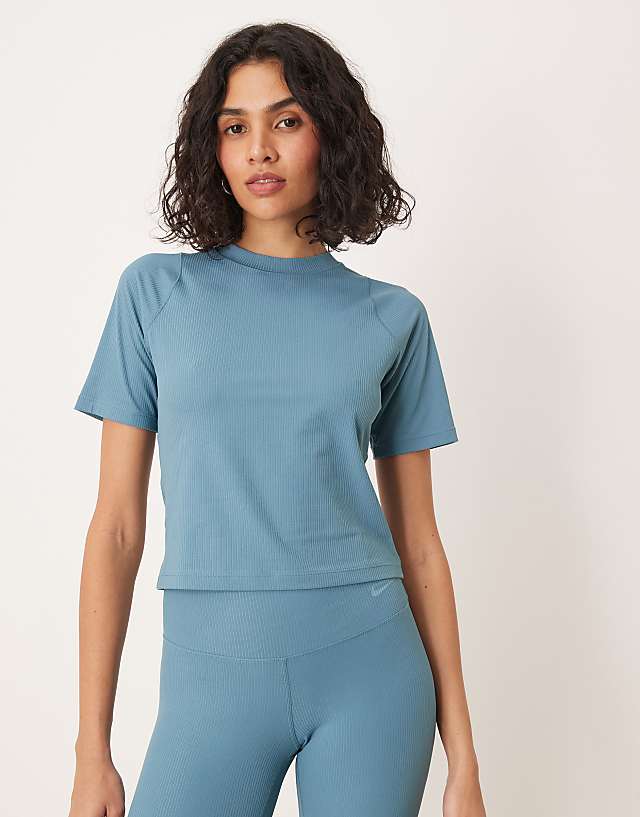 asos Nike Training Zenvy Dri-FIT ribbed top in blue