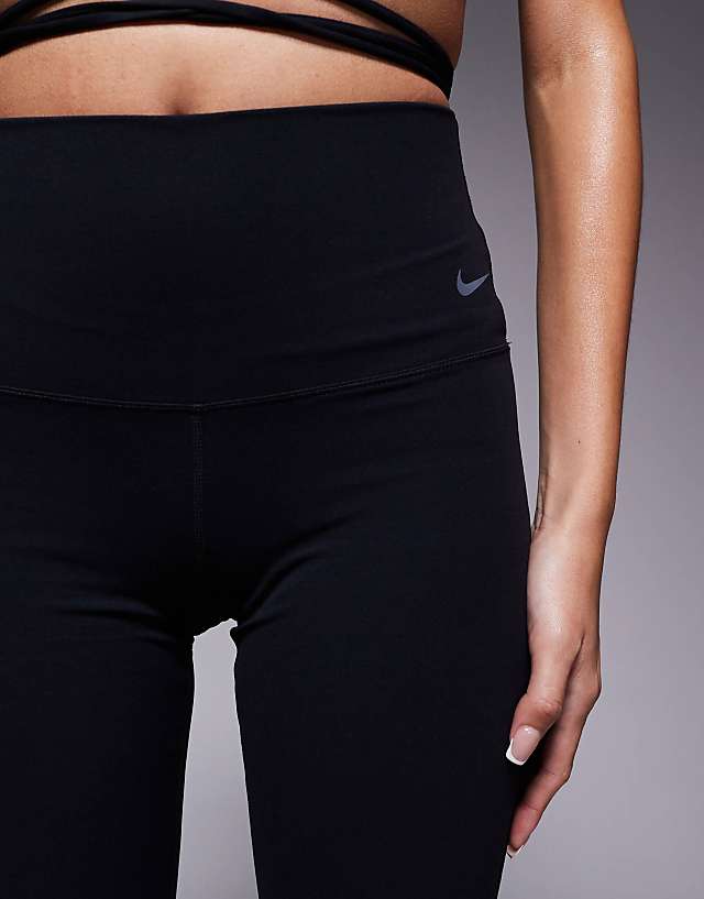 Asos Nike Training Zenvy Dri-FIT Soft Touch High Waisted Flared Trousers In Black