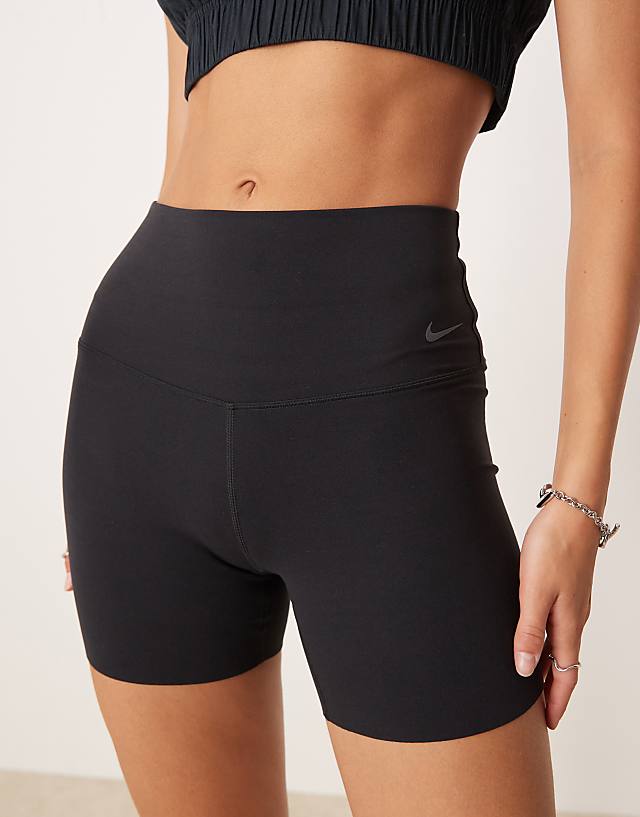 Asos Nike Training Zenvy Dri-FIT Soft Touch High Waisted 5 Inch Shorts In Black