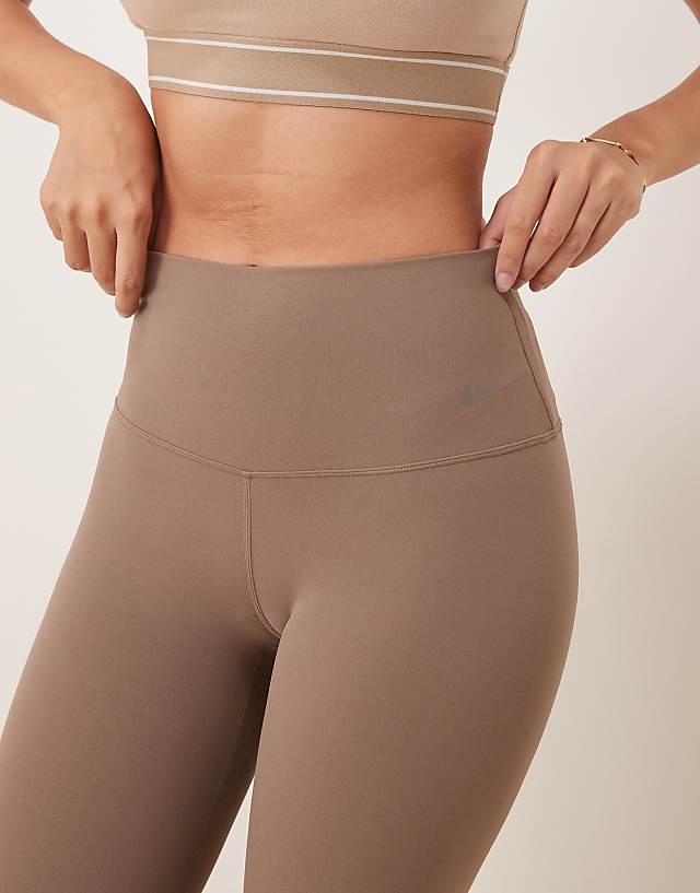 Asos Nike Training Zenvy Dri-FIT Soft Touch High Waisted Leggings In Brown