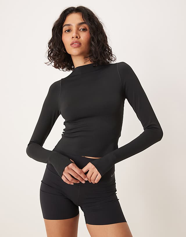 asos Nike Training Zenvy Dri-FIT soft touch long sleeved top in black
