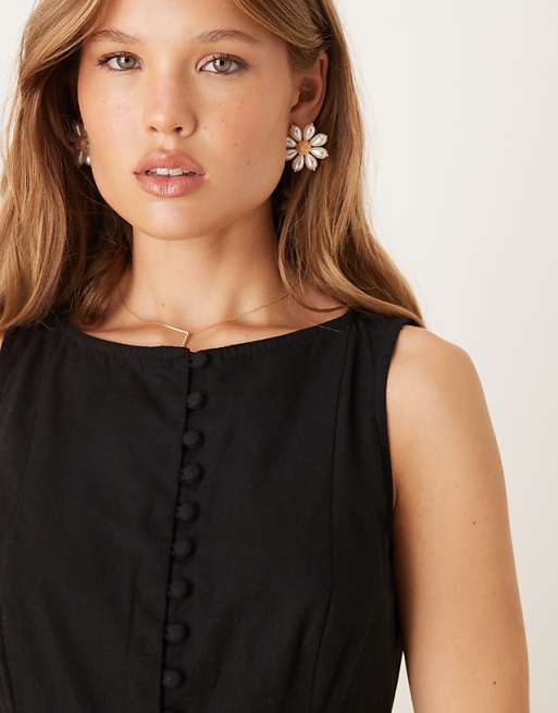 Asos Nobody's Child Claudia Tailored Drop Waist Mini Dress In Black