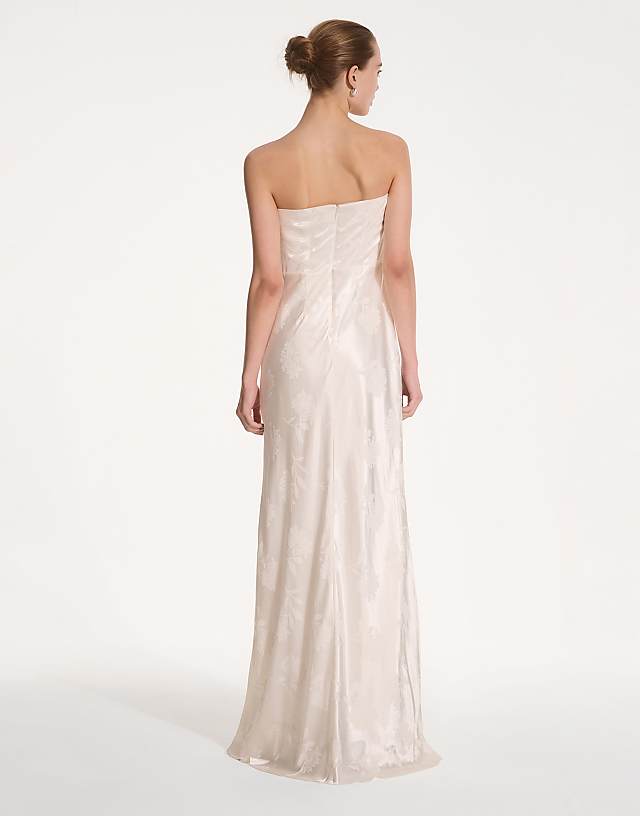 Asos OMNES Sicily Floral Bridal Maxi Dress In Ivory