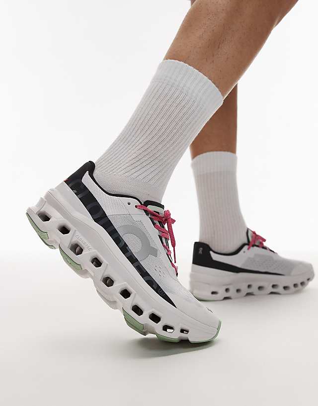 asos ON Cloudmonster running trainers in white and black