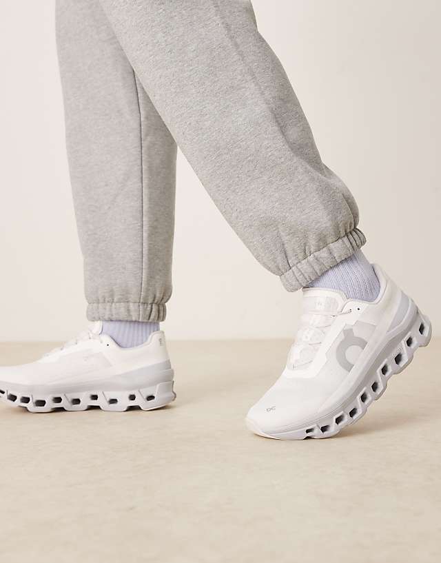 asos ON Cloudmonster running trainers in white and grey