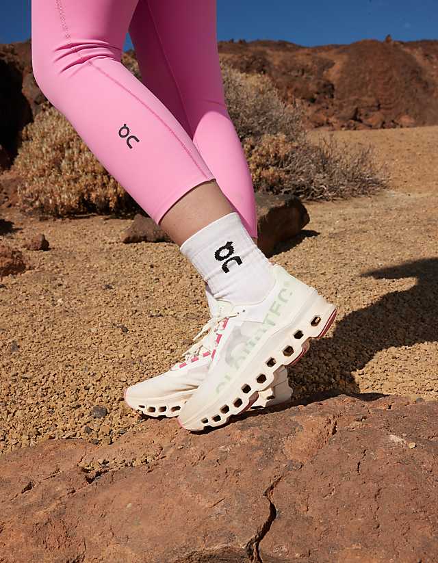 Asos ON Cloudmonster Running Trainers In White And Lime Green