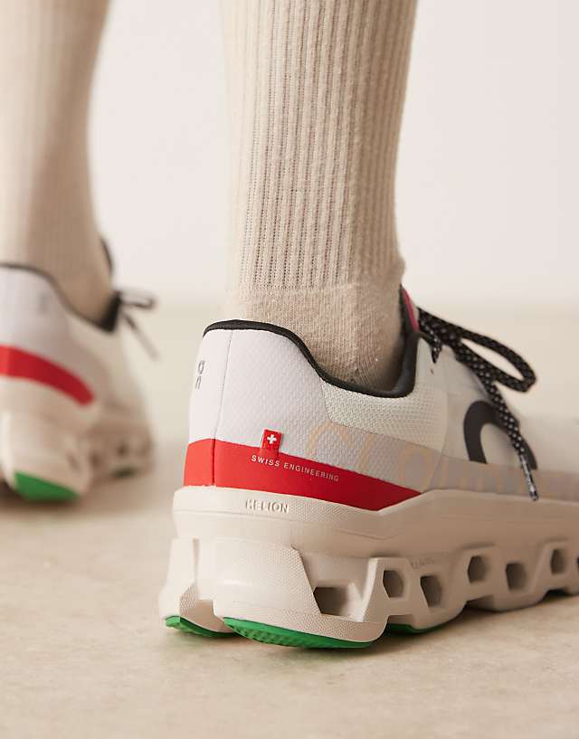 Asos ON Cloudmonster Running Trainers In White And Red