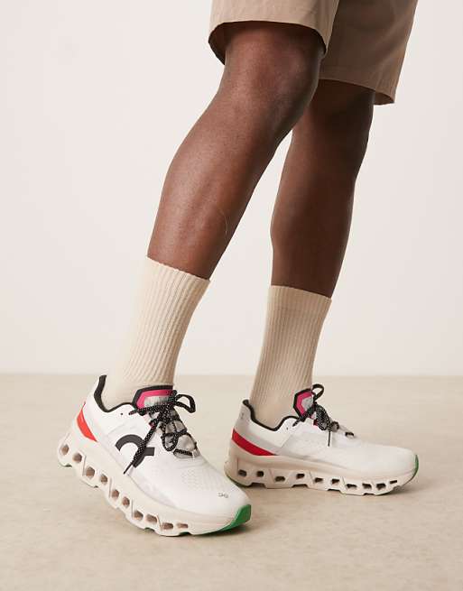 Asos ON Cloudmonster Running Trainers In White And Red