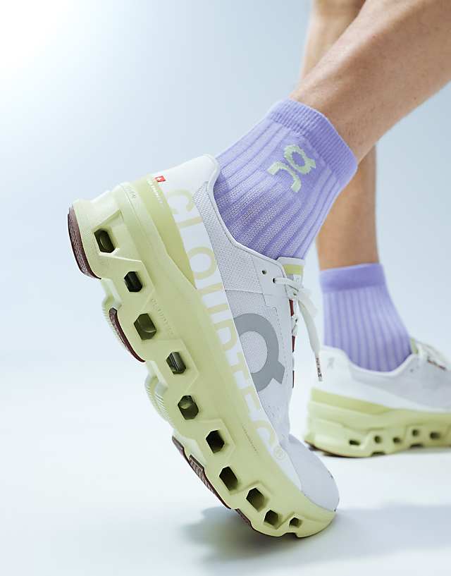 Asos ON Cloudmonster Running Trainers In White Frost Acacia