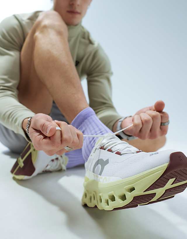 Asos ON Cloudmonster Running Trainers In White Frost Acacia