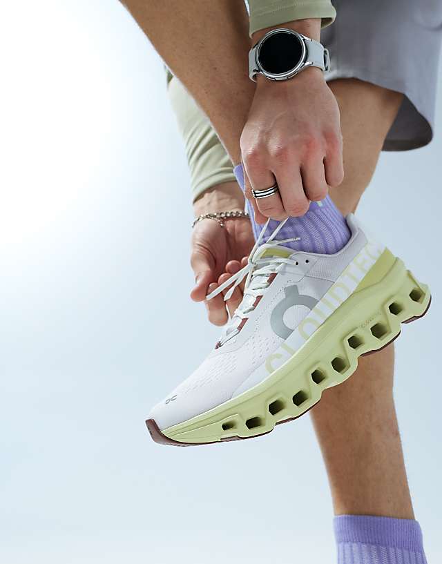 asos ON Cloudmonster running trainers in white frost acacia