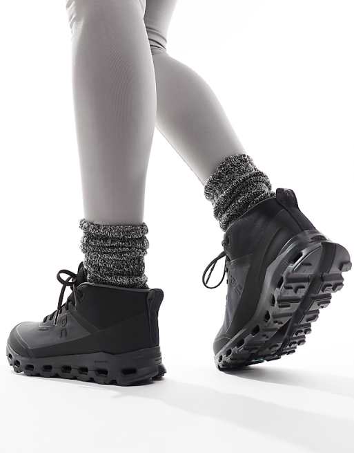 Asos ON Cloudroam Waterproof High Top Trainers In Black