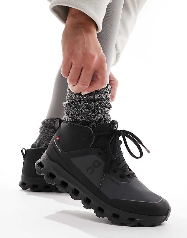 asos ON Cloudroam waterproof high top trainers in black