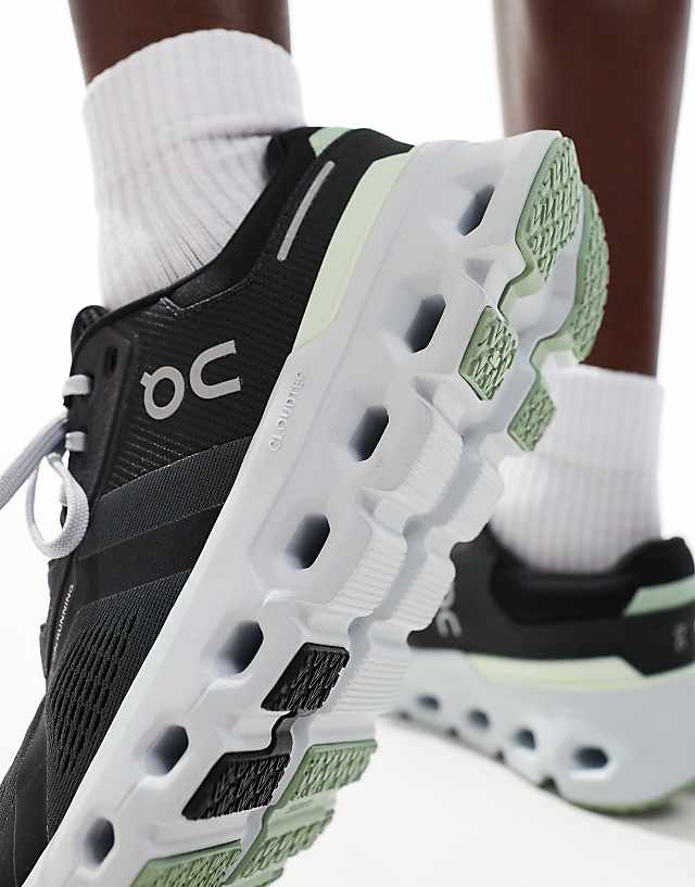 Asos ON Cloudrunner 2 Running Trainers In Black And Lime Green